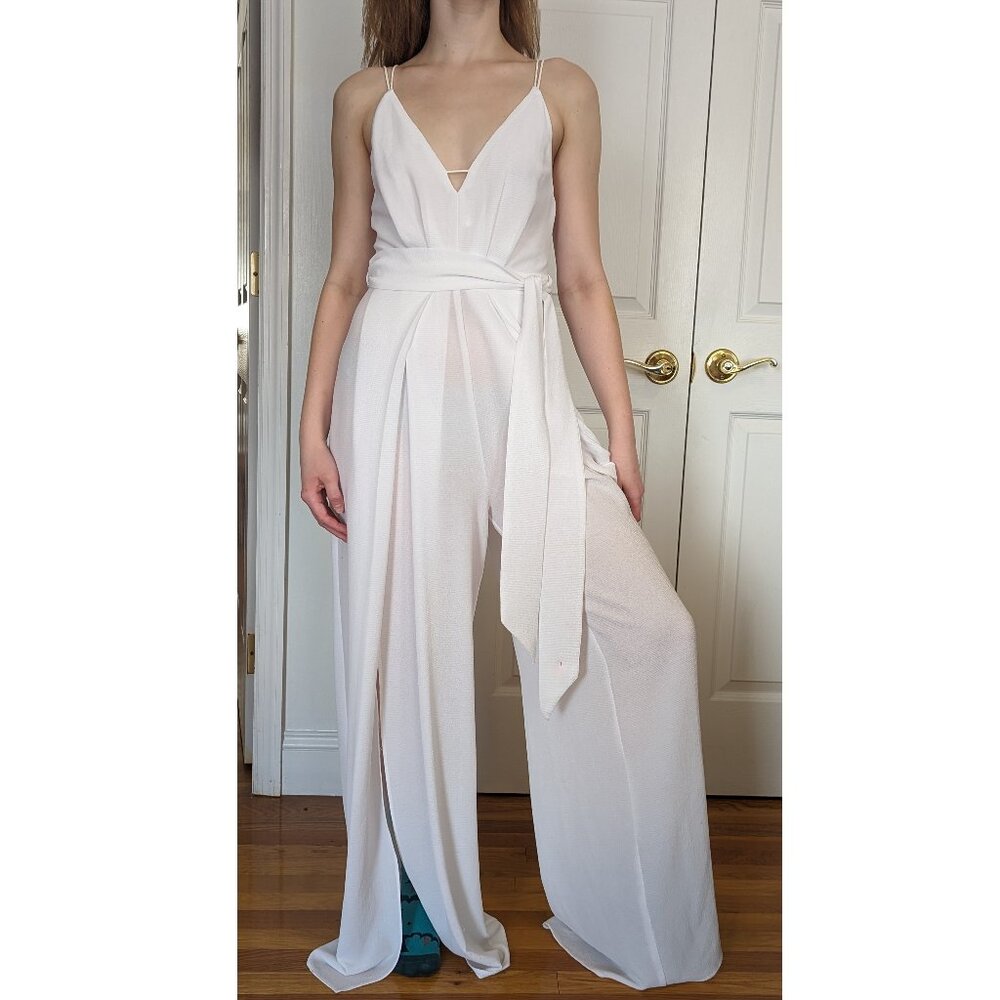 Flowy White Formal Jumpsuit